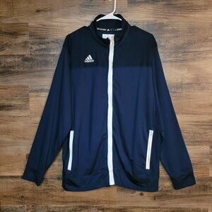 Adidas Climalite Utility Jacket L Zip Pockets Terry Accents Active Wear